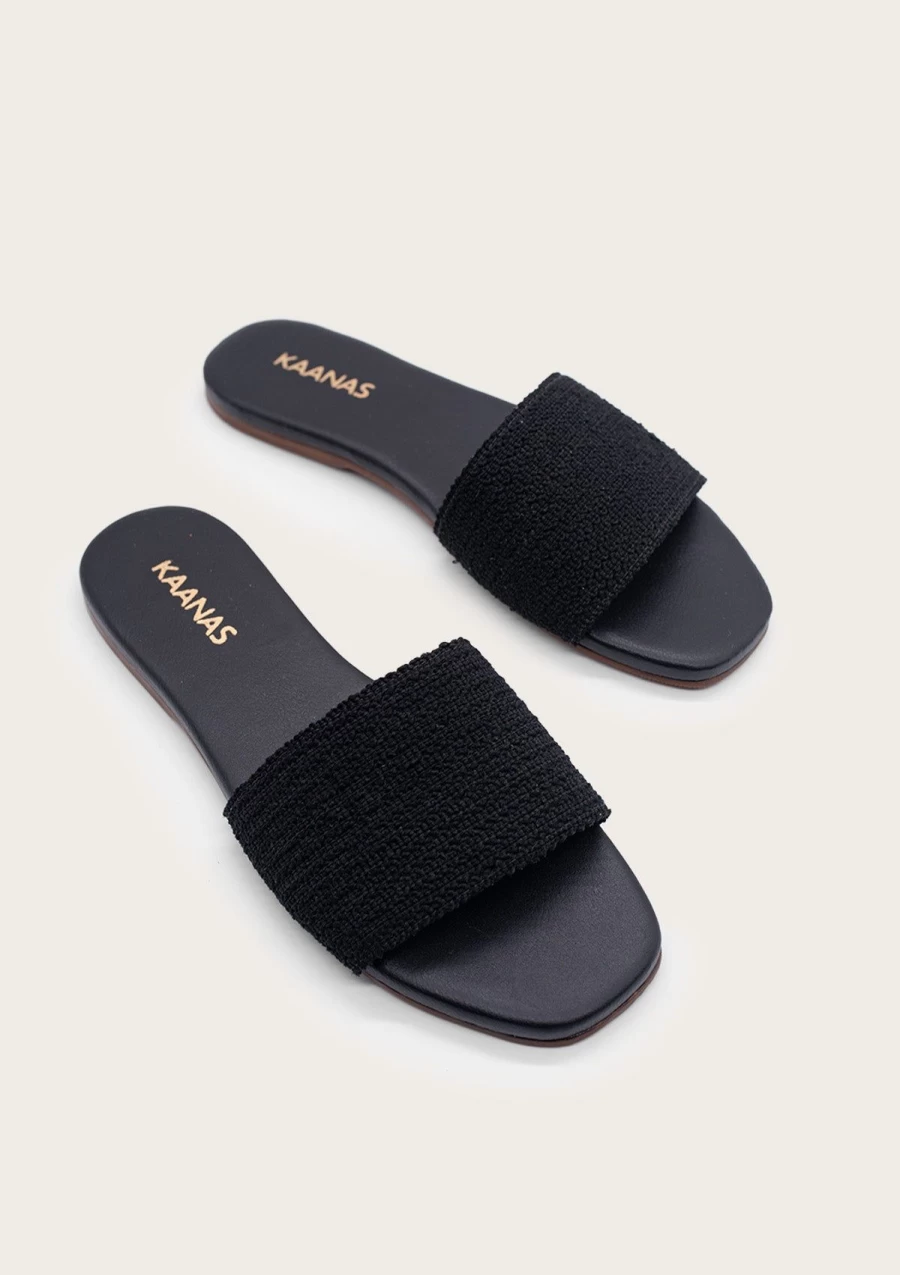 KAANAS Women's Mallow Black Loafers - Stylish & Comfortable Slip-On Shoes