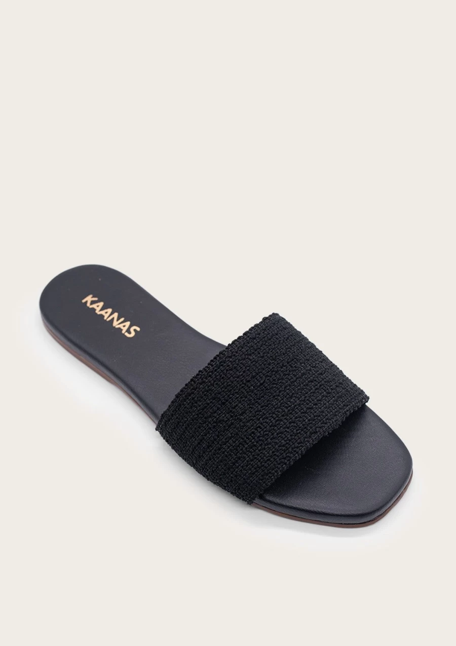 KAANAS Women's Mallow Black Loafers - Stylish & Comfortable Slip-On Shoes